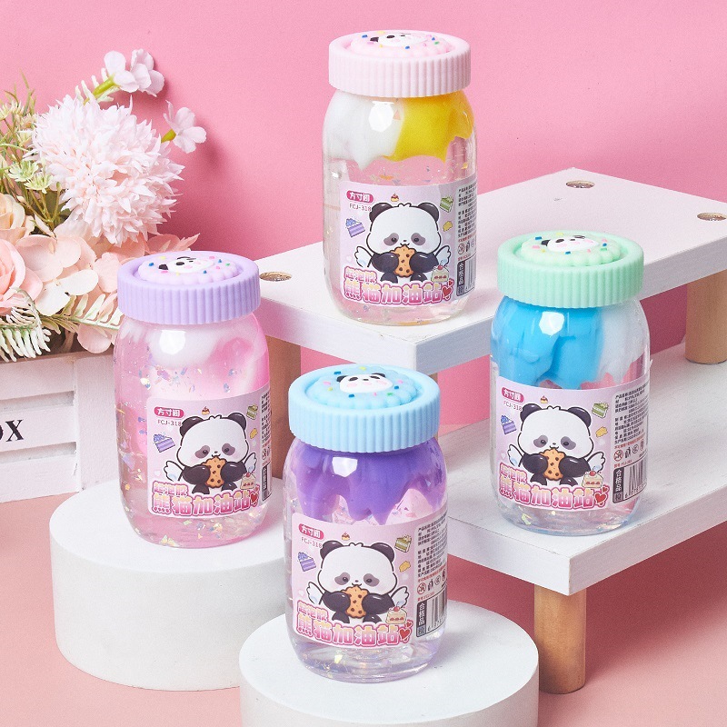 不粘手熊猫加油站起泡胶无毒解压越玩越大水晶泥工厂批发网红爆款