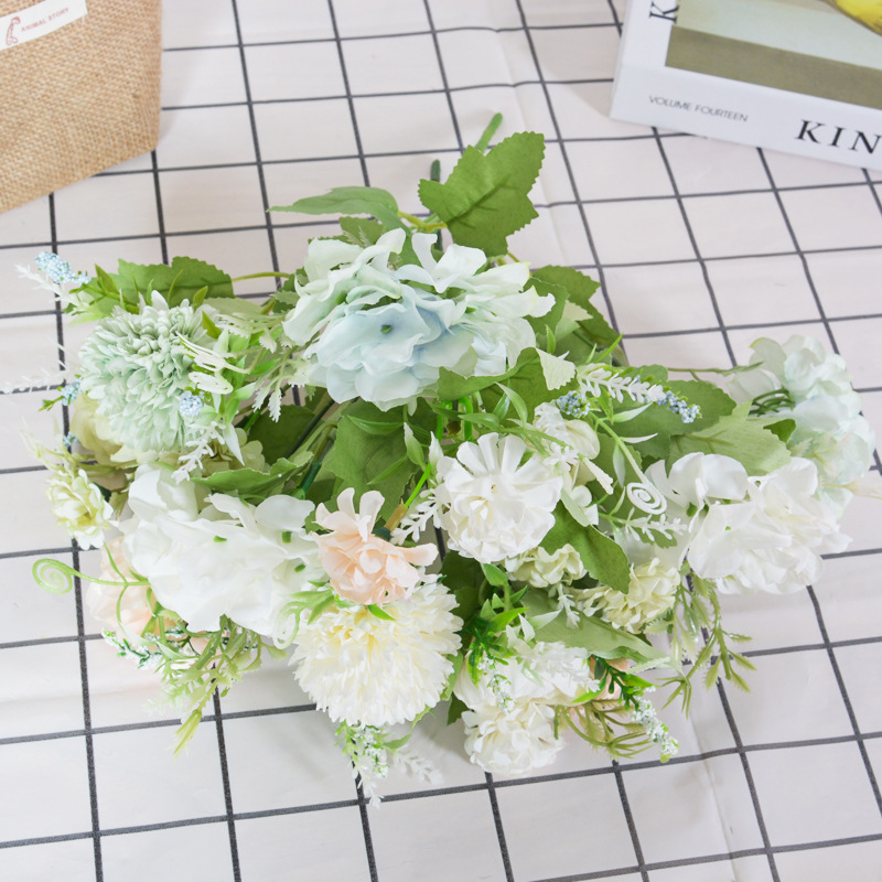 北欧ins仿真玫瑰牡丹手捧花束 婚礼摄影道具花艺家居装饰仿真花详情图4