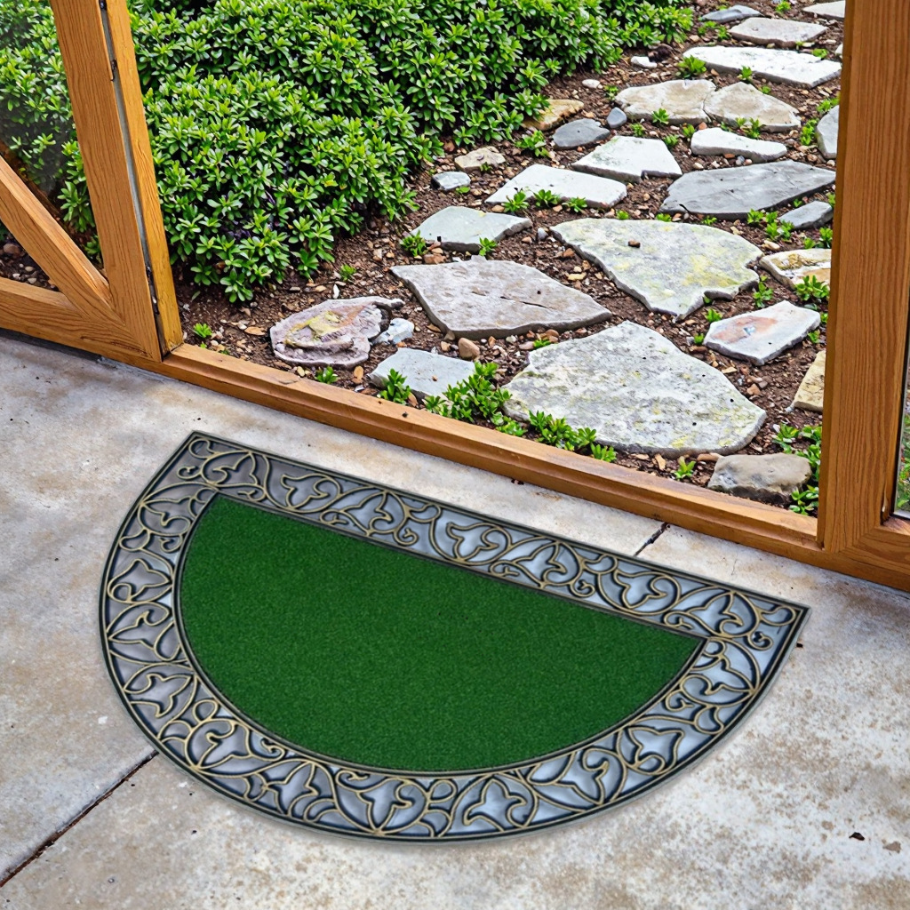 Black rubber and plastic anti-slip MATS, aluminum film injection molded MATS, popular European-style welcome MATS, machine-pressed MATS, door mud scraping MATS details Picture