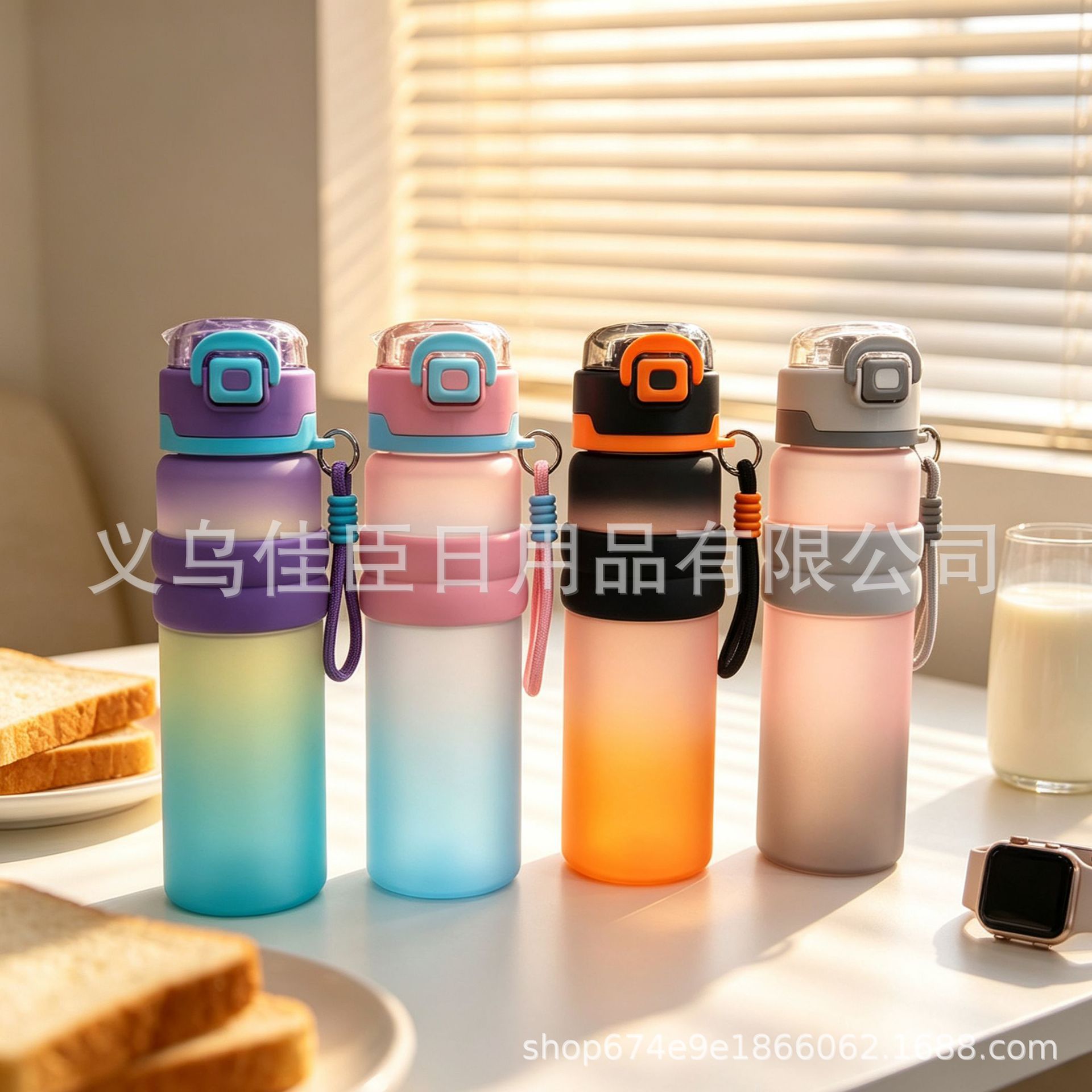 sports bottle, a large-capacity dual-purpose water cup for junior and senior high school enrollment and military training at the beginning of the school year, is a convenient water cup with a lifting rope Specification image