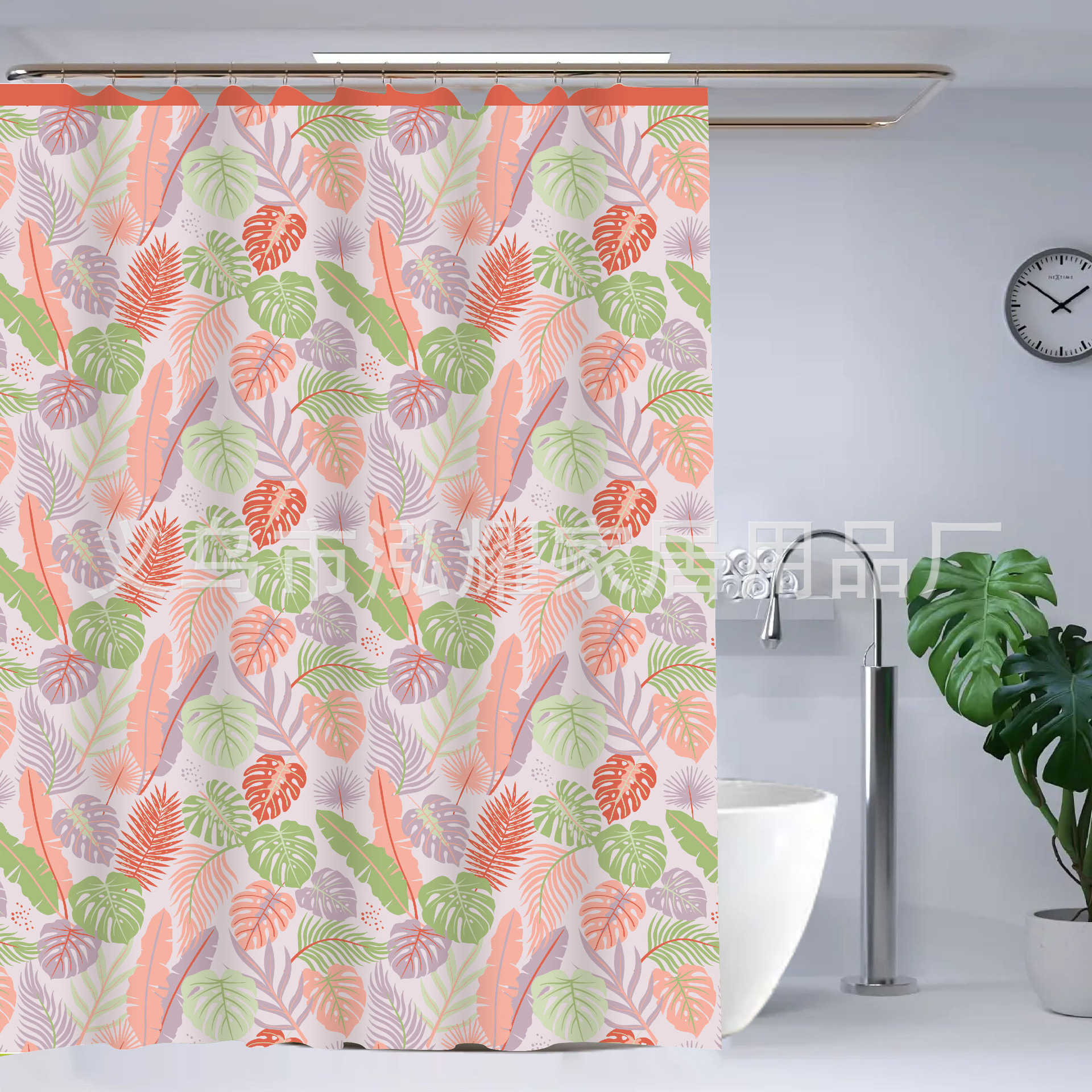 浴帘涤纶/浴室帘欧式/折叠浴帘/浴室帘peva/浴室帘女人简约细节图