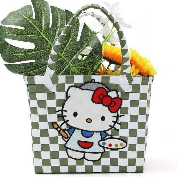 新款大容量可爱卡通手提包创意卡通款包包塑编款超市购物菜篮子包