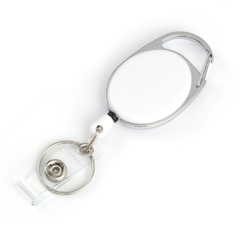 Amazon oval-shaped telescopic buckle Temu plastic pull-out metal back clip pull-out buckle telescopic ID keychain Application Scenario