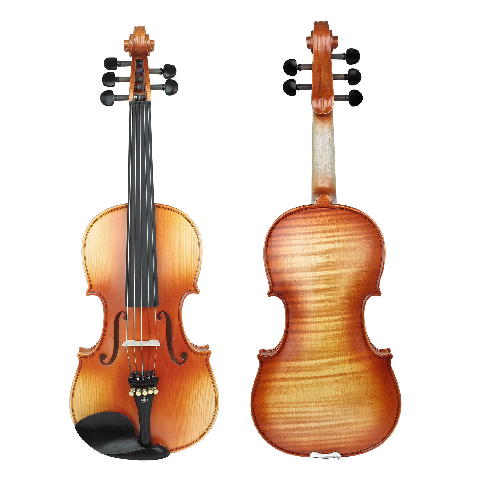 High-end five-string violin, 4/4 spruce natural tiger pattern, handcrafted violin with hygrometer, square box, grading violin Specification image
