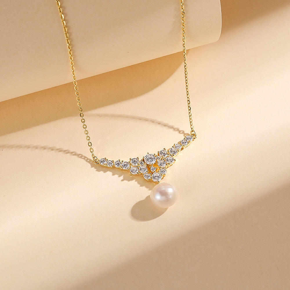 新款淡水珍珠项链轻奢小众时尚百搭锁骨链S925银项链