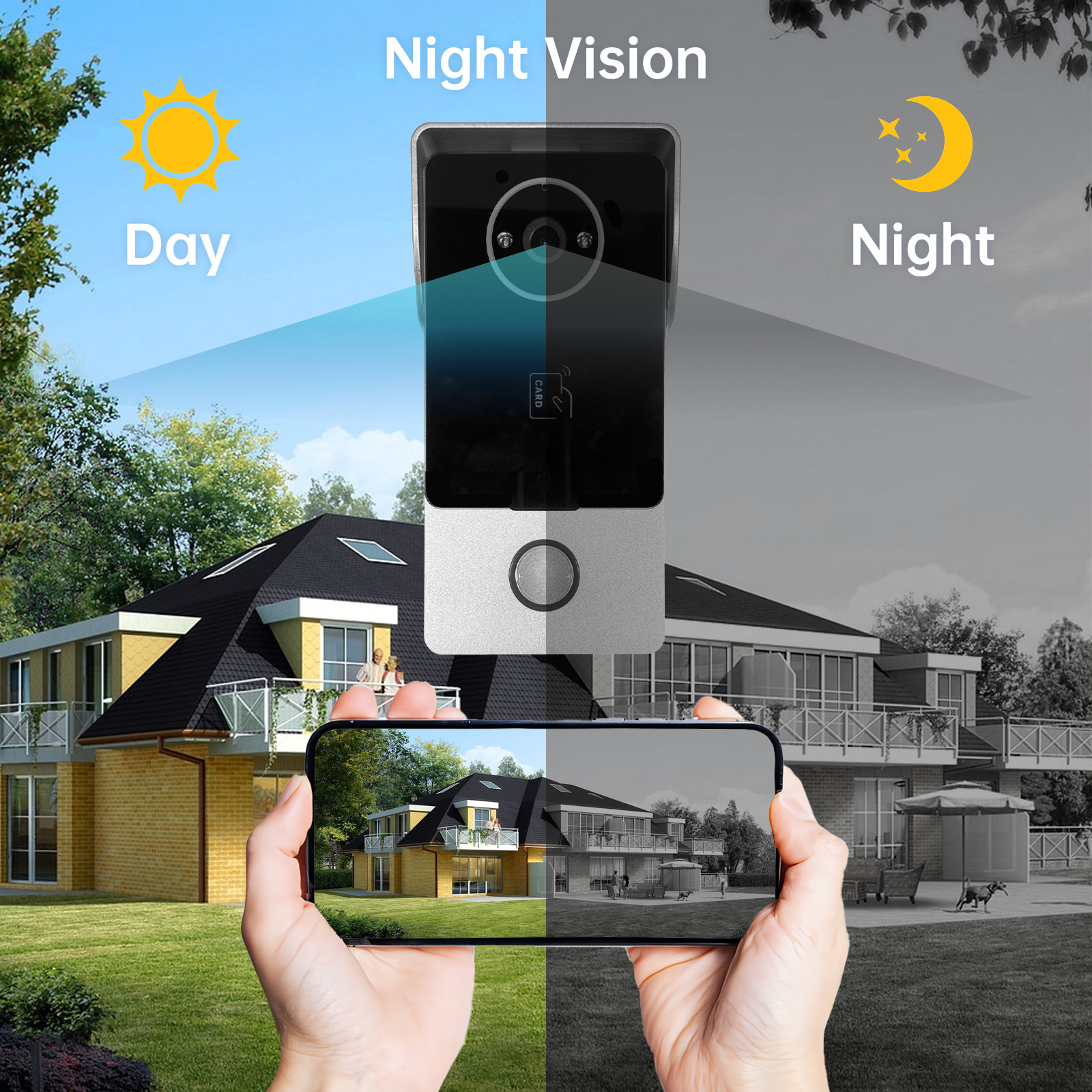 10.1" LCD touch screen tuya door bell 2 wires video intercom details Picture