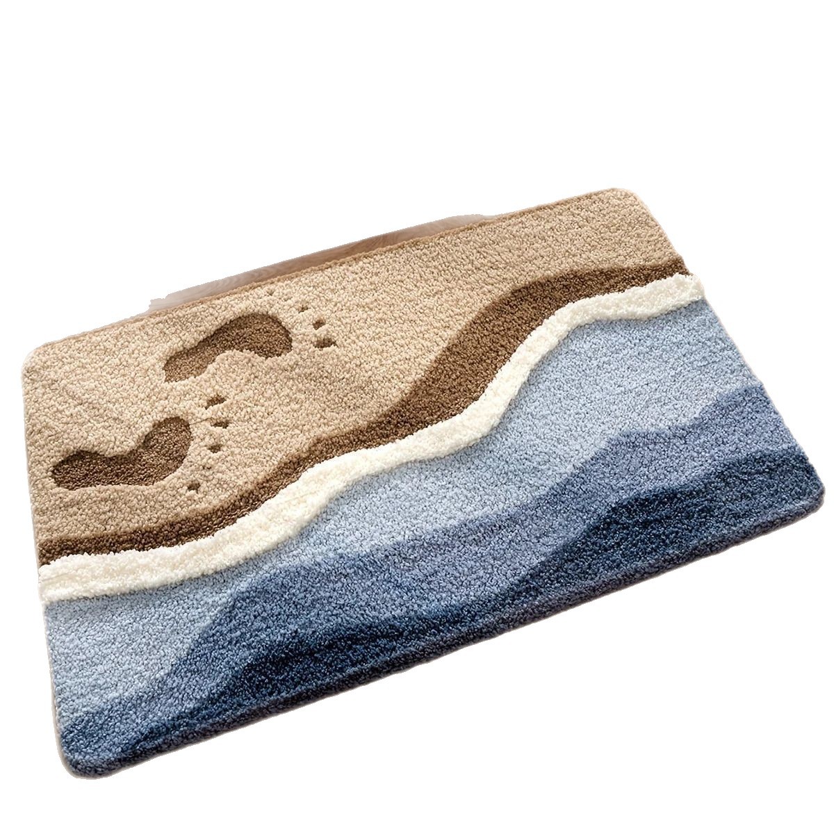 Marine faux cashmere floor mat, bathroom thickened water-absorbing foot mat, dirt-resistant, anti-slip and easy to maintain, toilet and bathroom floor mat Item Picture
