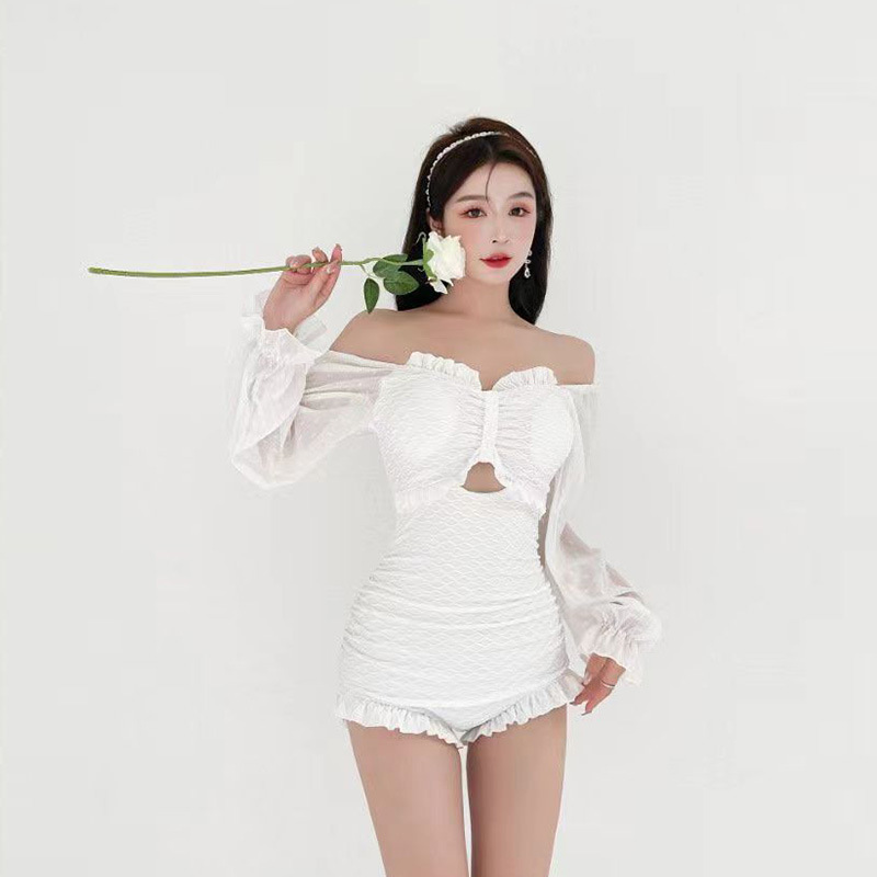 性感泳衣/泳衣/泳衣长袖/泳衣女露背性感/运动服面料产品图