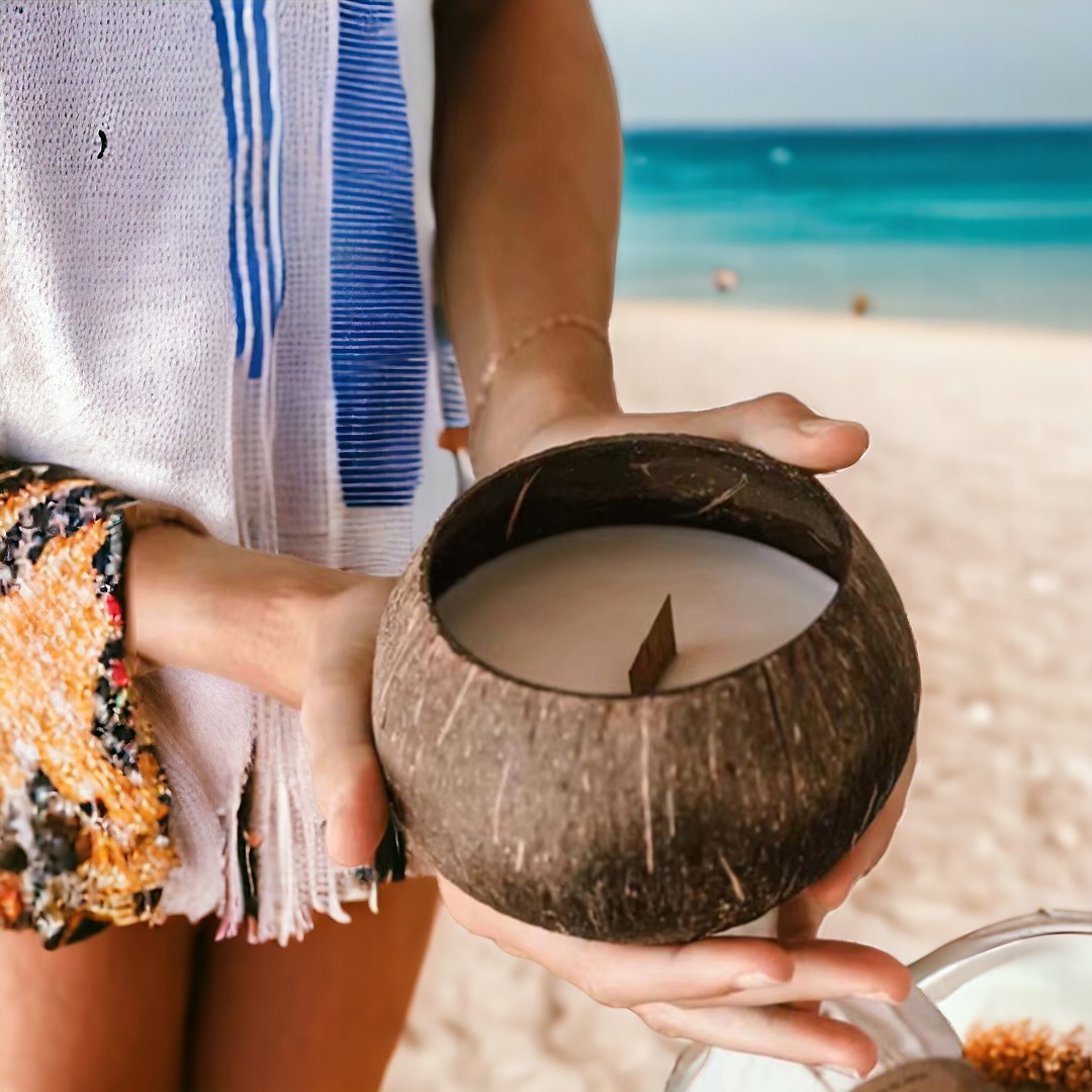 Baoye Natural Soy Wax Coconut Scented Candles Coconut Shell Candle Wax Wooden Cotton Core Wholesale Fragrance Home Niche Decorative items Application Scenario