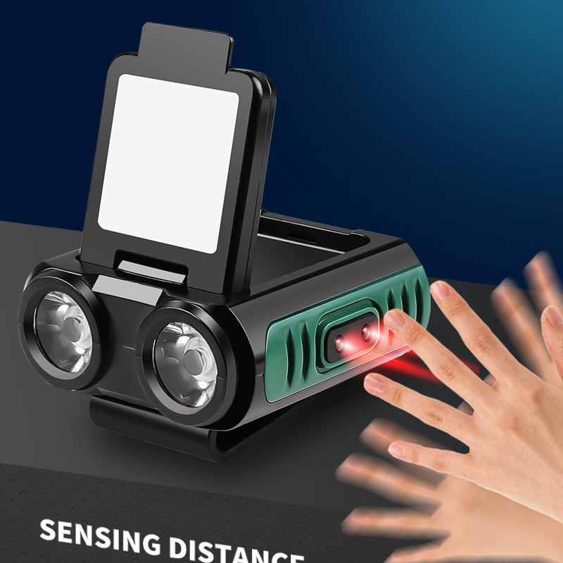 New cross-border induction cap light, USB charging, outdoor waterproof cap brim light, head with night fishing light, LED strong light head Specification image