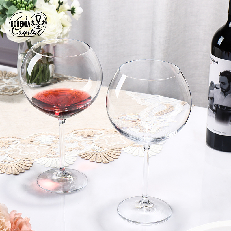 Original Czech Lexus lead-free crystal glass cups, red wine glasses, foreign wine glasses, wine glasses and large-belted glasses factory approval details Picture