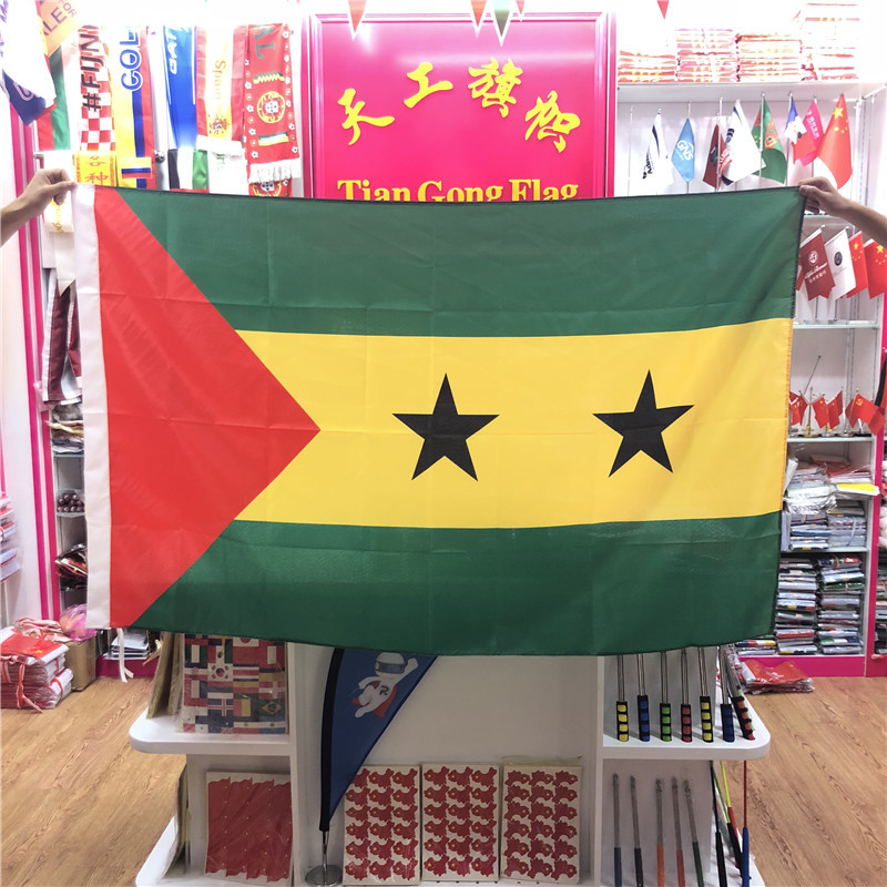 Flag of SAO Tome and Principe No. 4, 150X90cm. Flags of all countries around the world are available in stock and custom-made in various sizes
