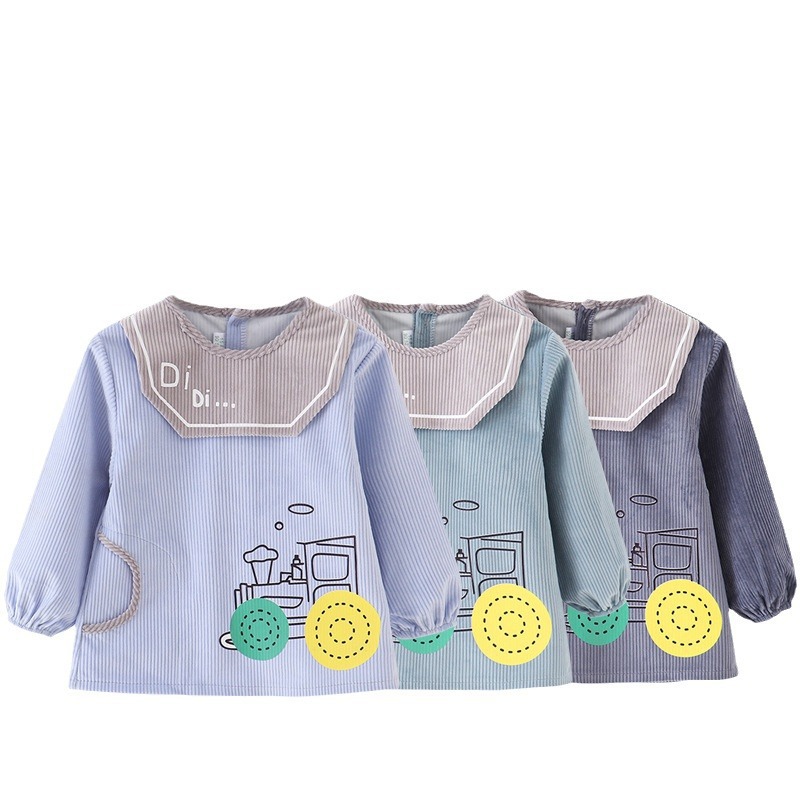 In autumn and winter, boys wear outer coverings for warmth. Children wear fashionable aprons. Babies eat waterproof baby bibs. Corduroy Item Picture