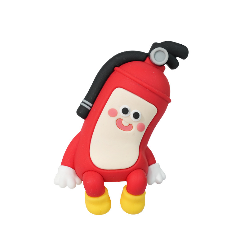 创意趴趴卡通消消火灭火器先生办公室可爱萌粒电脑屏幕桌面小摆件白底实物图