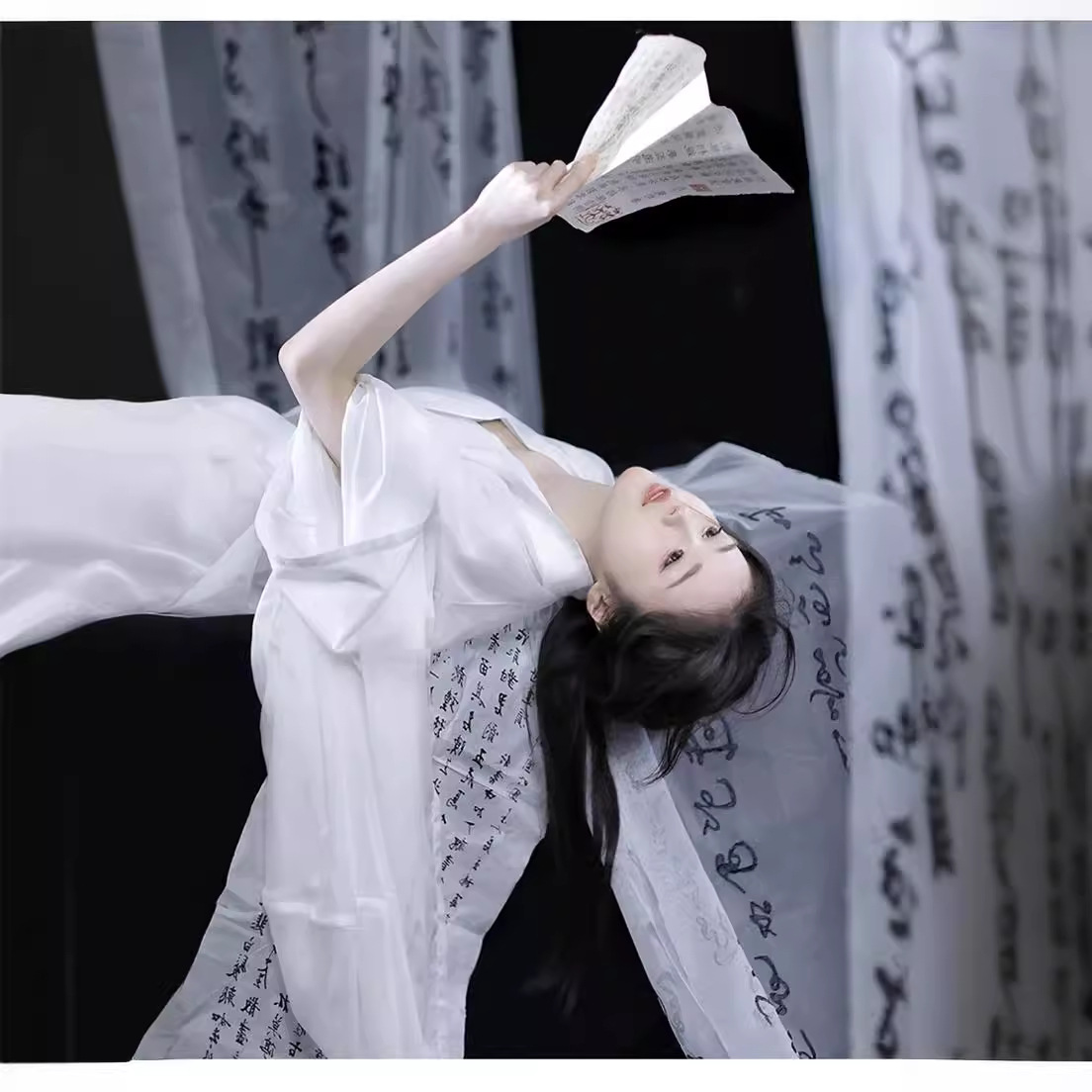 汉服女长袖中国风/尾货/汉服/汉家儿女/布料裙细节图