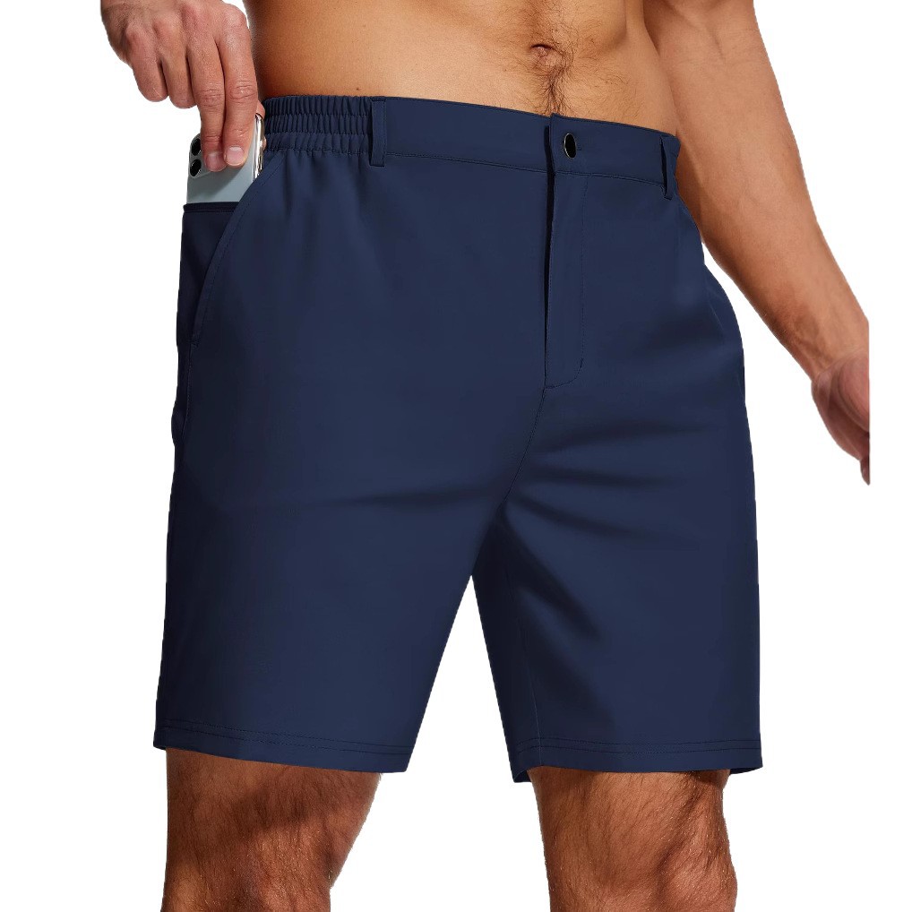 2025 Cross-border bestseller Men's stretch golf shorts, quick-drying lightweight formal wear with zipper pocket five-inch shorts Item Picture