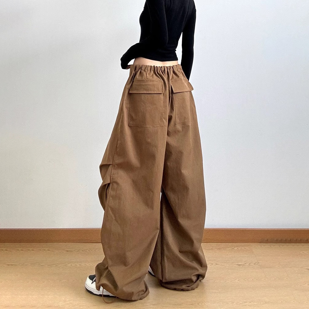 American wide-leg pants for women 2025 new spring and autumn loose casual pants, high-waisted workwear long pants, vertical straight-leg pants Application Scenario