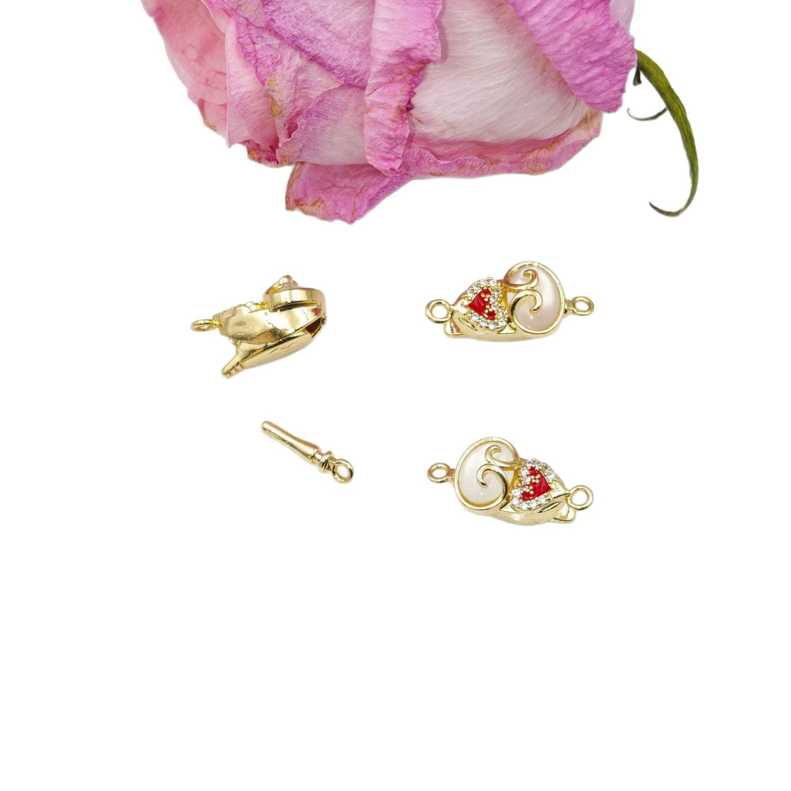 Pearl necklace, ingot clasp, fat shell gourd, oil-dripping diy accessory, handcrafted finish, connect bracelet, insert rod, press clasp Item Picture