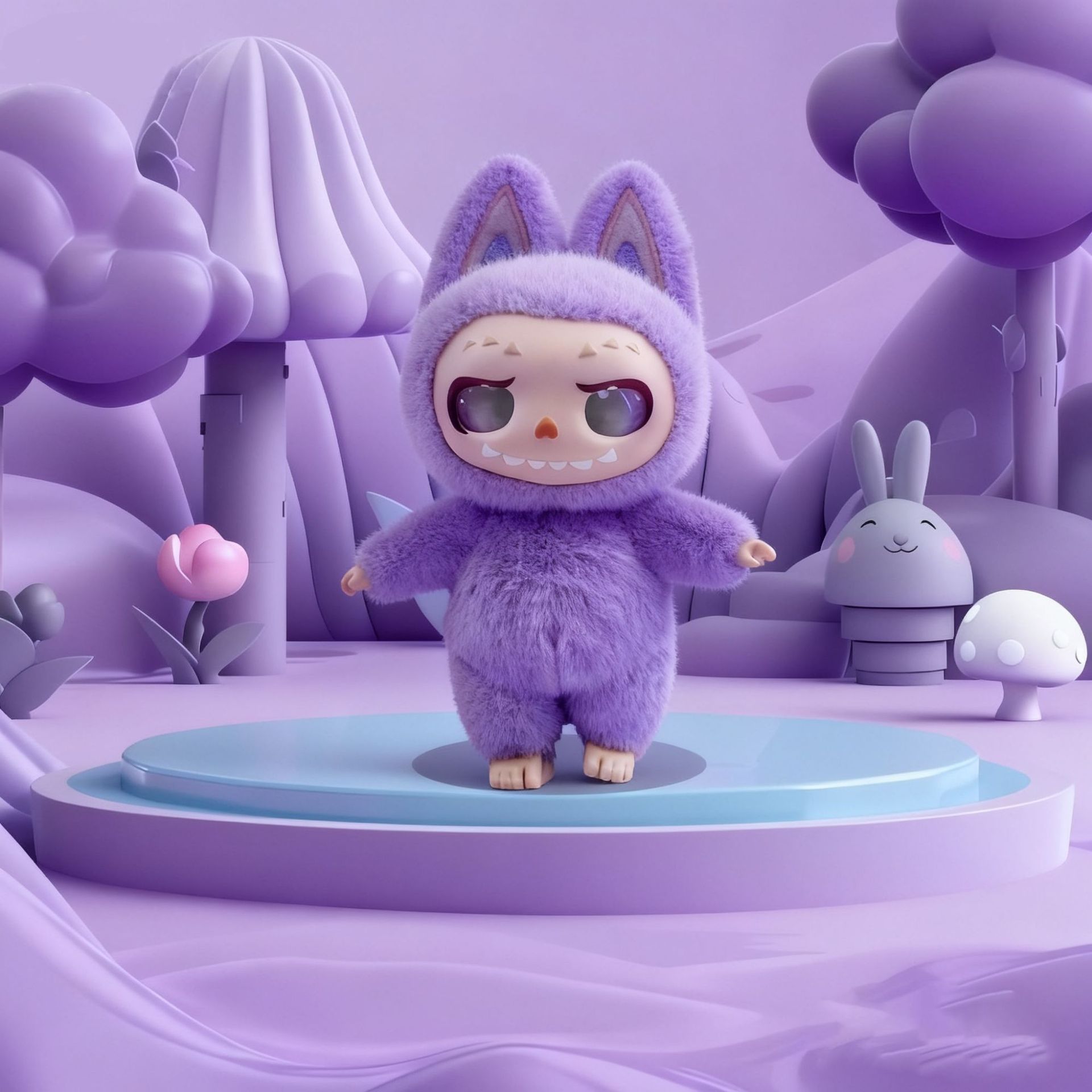 Cat-ear LAFUFU blind Box, the first generation of little monsters, cartoon vinyl figurines, decorative items, trendy backpacks and pendants series Specification image