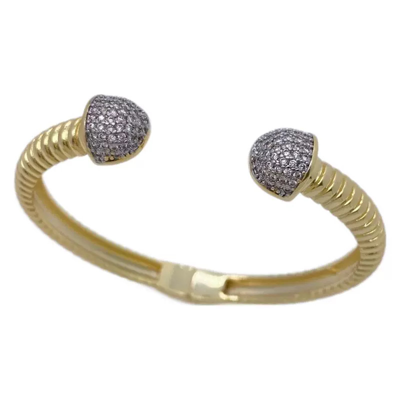 Wholesale of popular cross-border copper-plated 18k zircon bracelet and ring from Europe and America, a simple and versatile accessory for women Item Picture