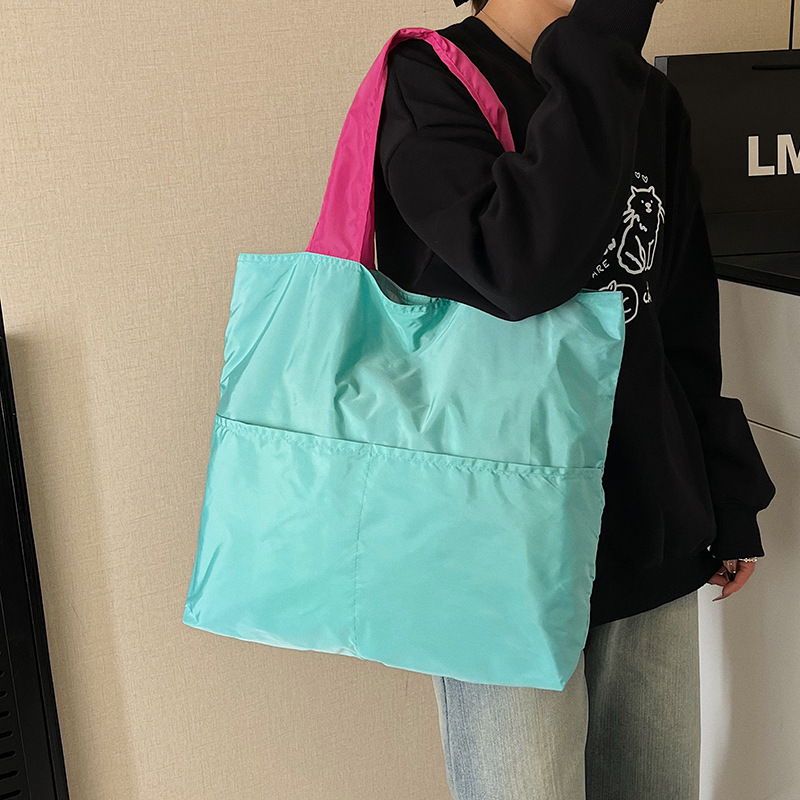 日系云朵包可折叠便携单肩手提收纳袋子大容量拉链超市买菜包防水产品图