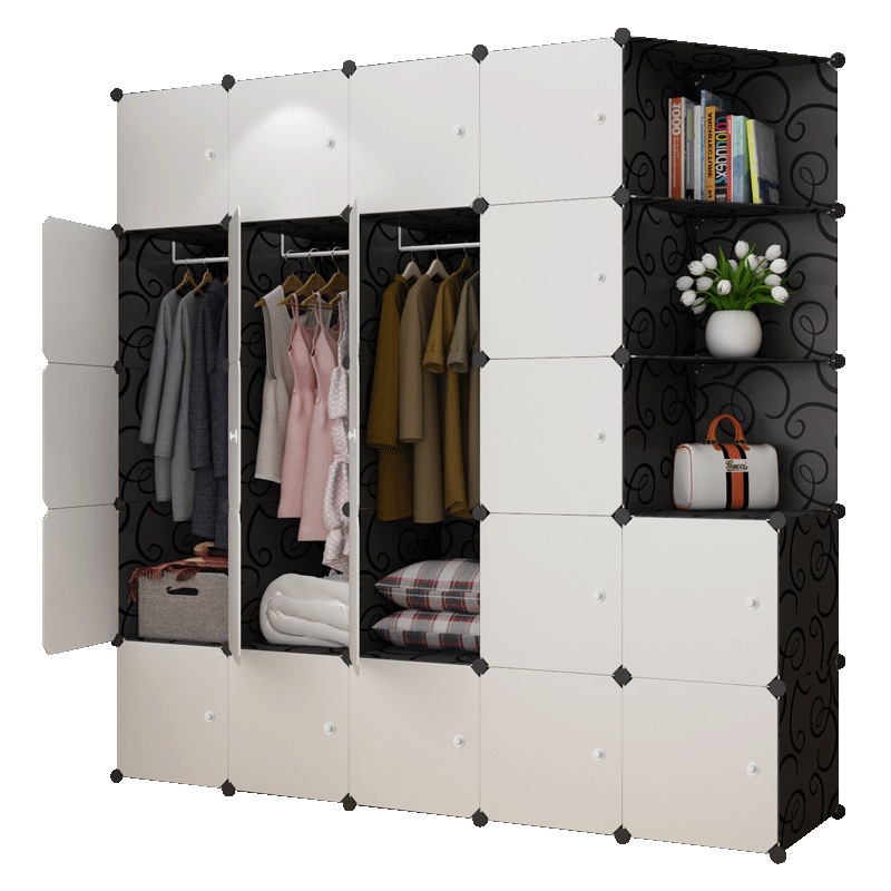 多功能衣柜简易组合diy转角带鞋柜大容量储物柜批发收纳