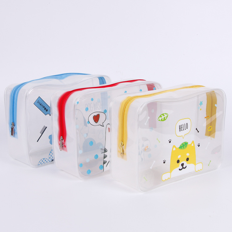 厂家直销批发pvc袋洗漱袋 便捷塑料收纳袋PVC拉链袋透明化妆品包
