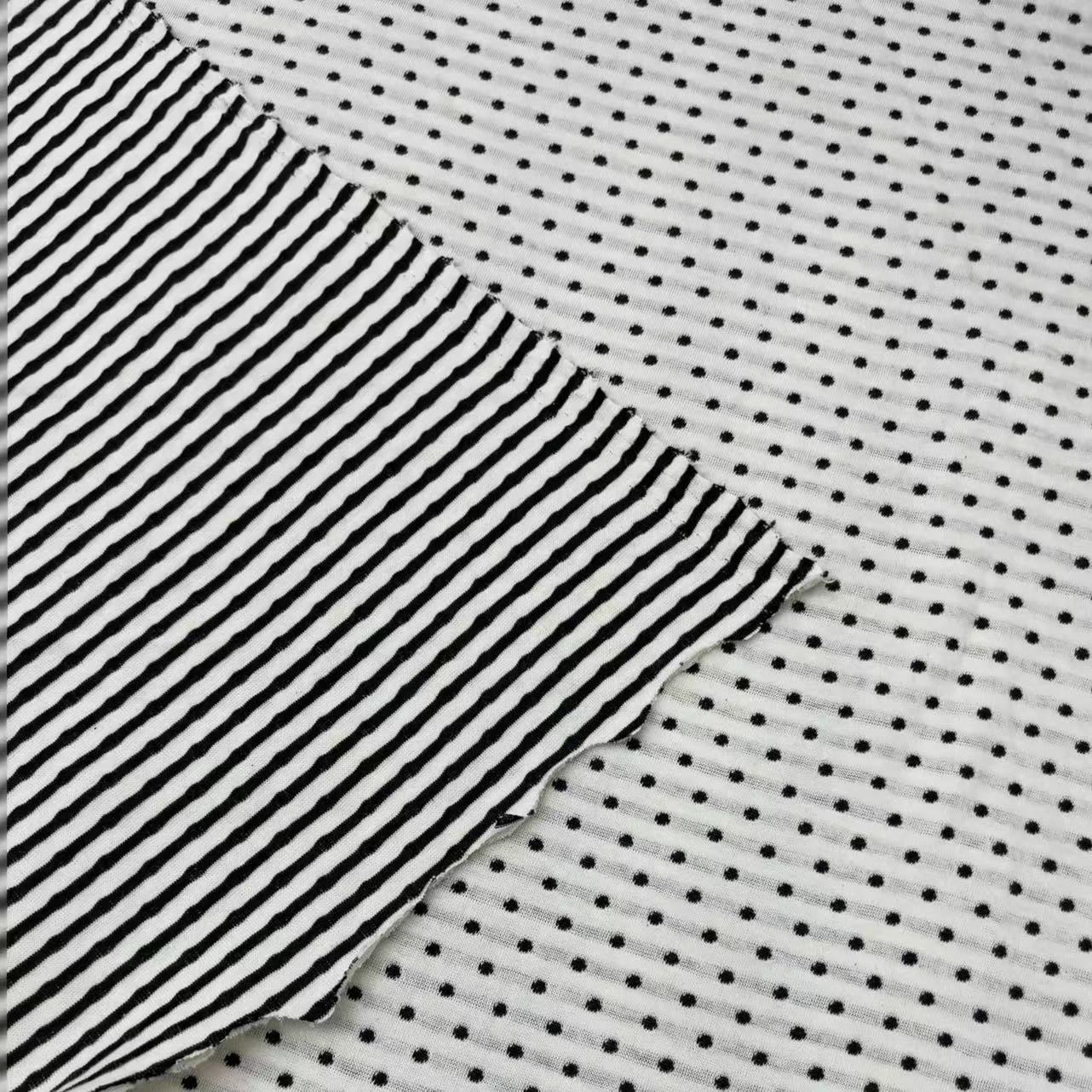 美式复古chic条纹波点双层特殊设计感小众圆领开衫薄款外套上衣