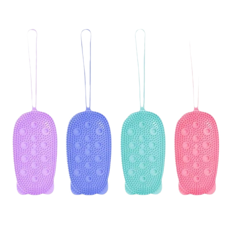 Cross-border best-selling bubble bath brush, a perfect bath scrubber that can hold soap, a double-sided massage bath brush Item Picture