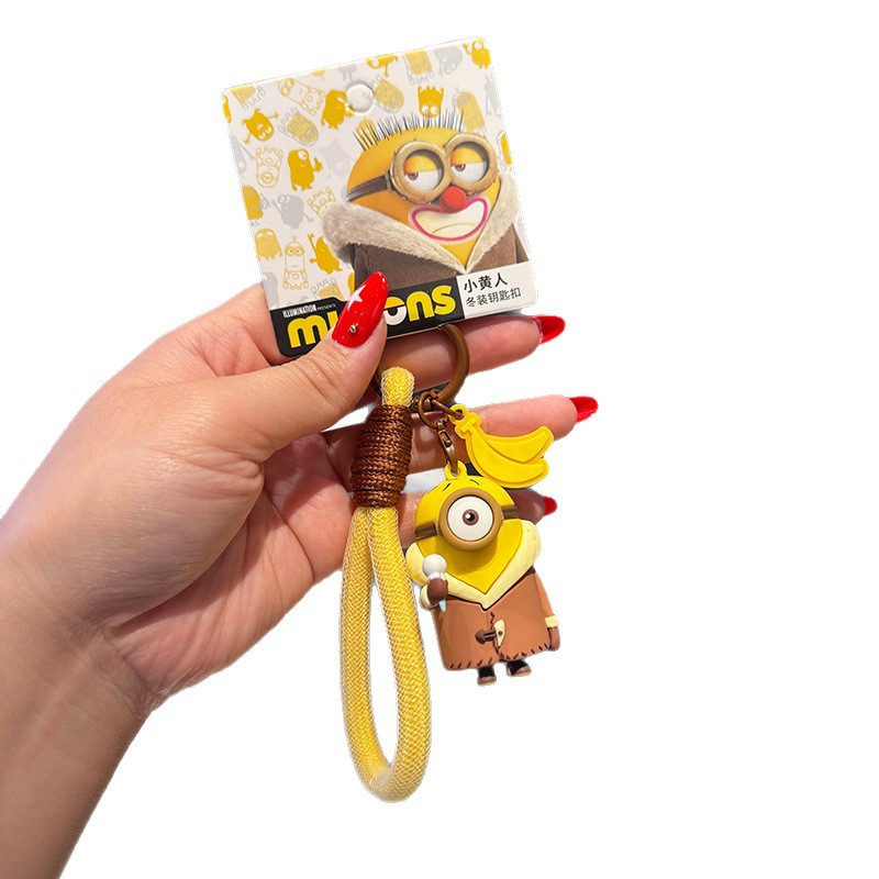 Fuqilai official cartoon Minions winter clothing keychain figurines, creative student cute backpack pendants, batch and consignment delivery Item Picture