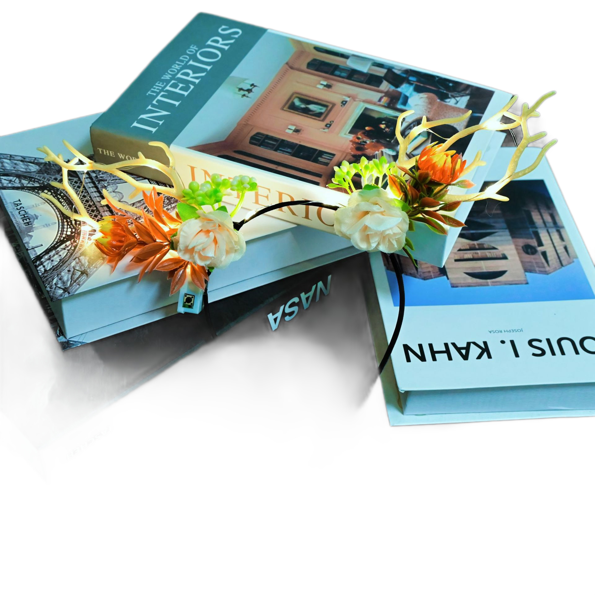 The new Christmas flower-shaped little reindeer hair band, the popular deer antler luminous headwear, Christmas items, hair clips and hair accessories are selling well Item Picture