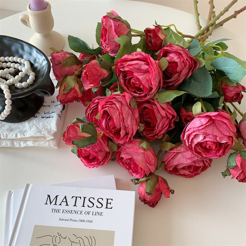 仿真花DIY发饰配件/仿真花/5朵塑膠花/假花/假花批发产品图