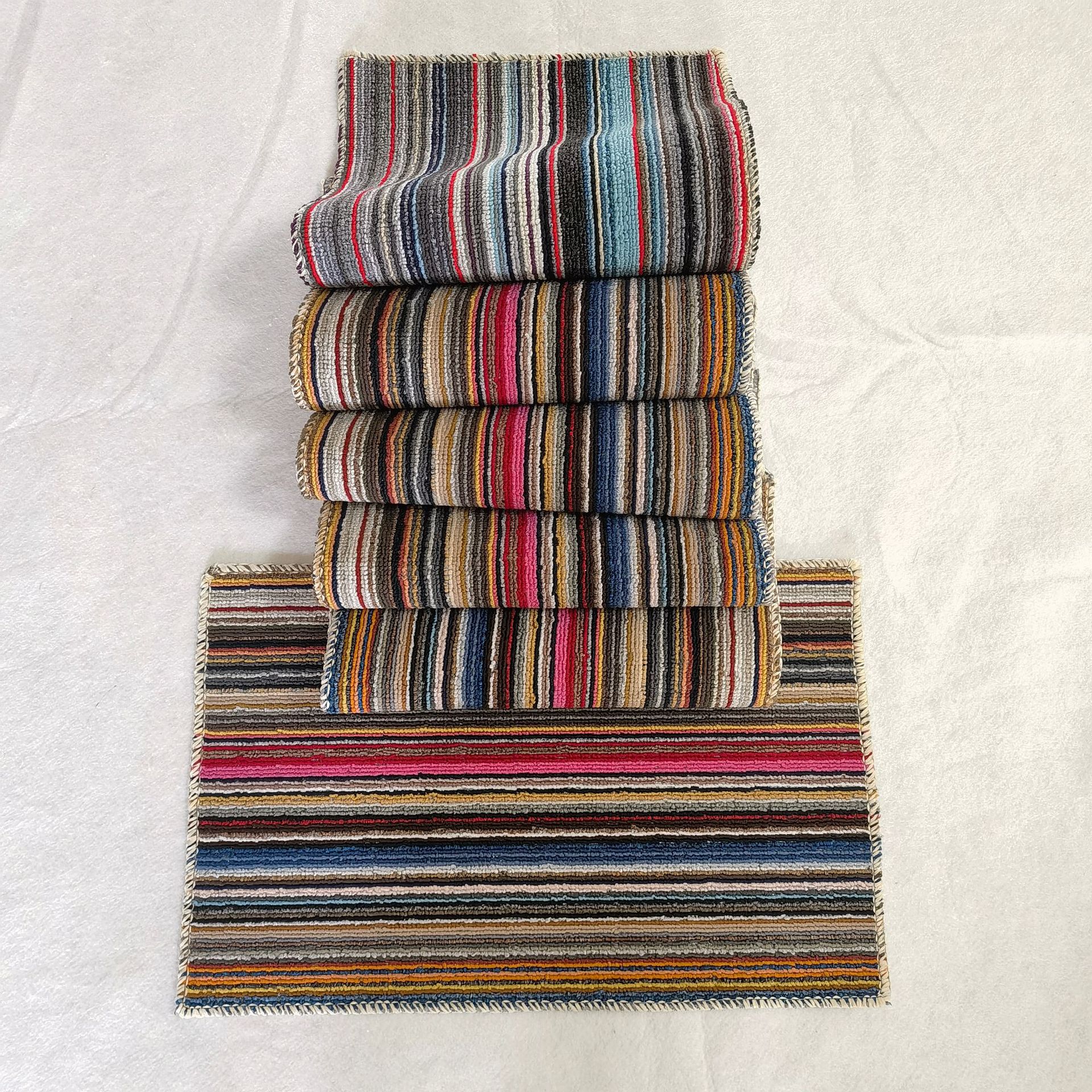 Retail a hairpin, velvet striped, rainbow fine strip, plaster dot, anti-slip base, indoor household door mat and floor mat