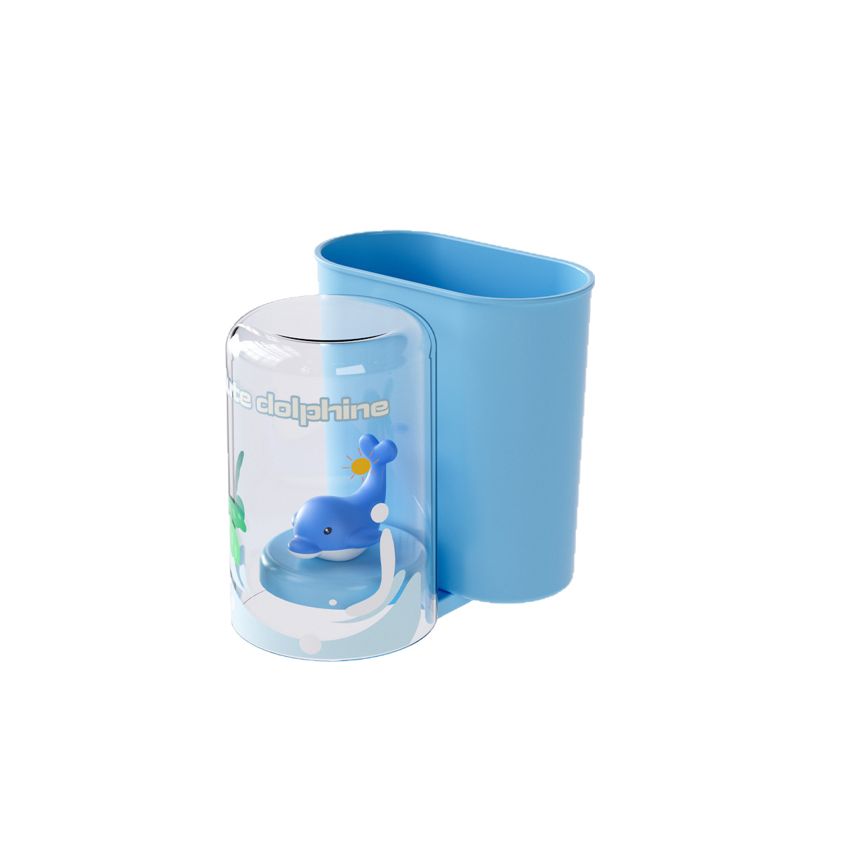 卡通玩具牙刷置物架壁挂墙上免打孔家庭牙具儿童套装漱口杯牙刷架