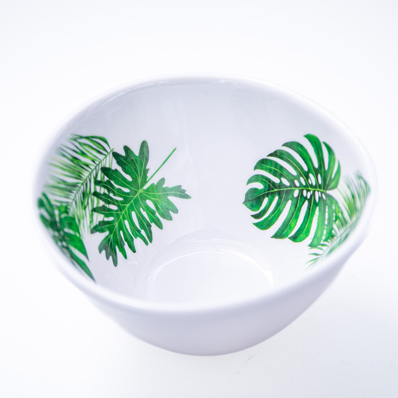 Export-oriented InS-style melamine bowls with printed Korean retro tableware, yogurt bowls, oat dessert bowls, melamine tableware OEM details Picture