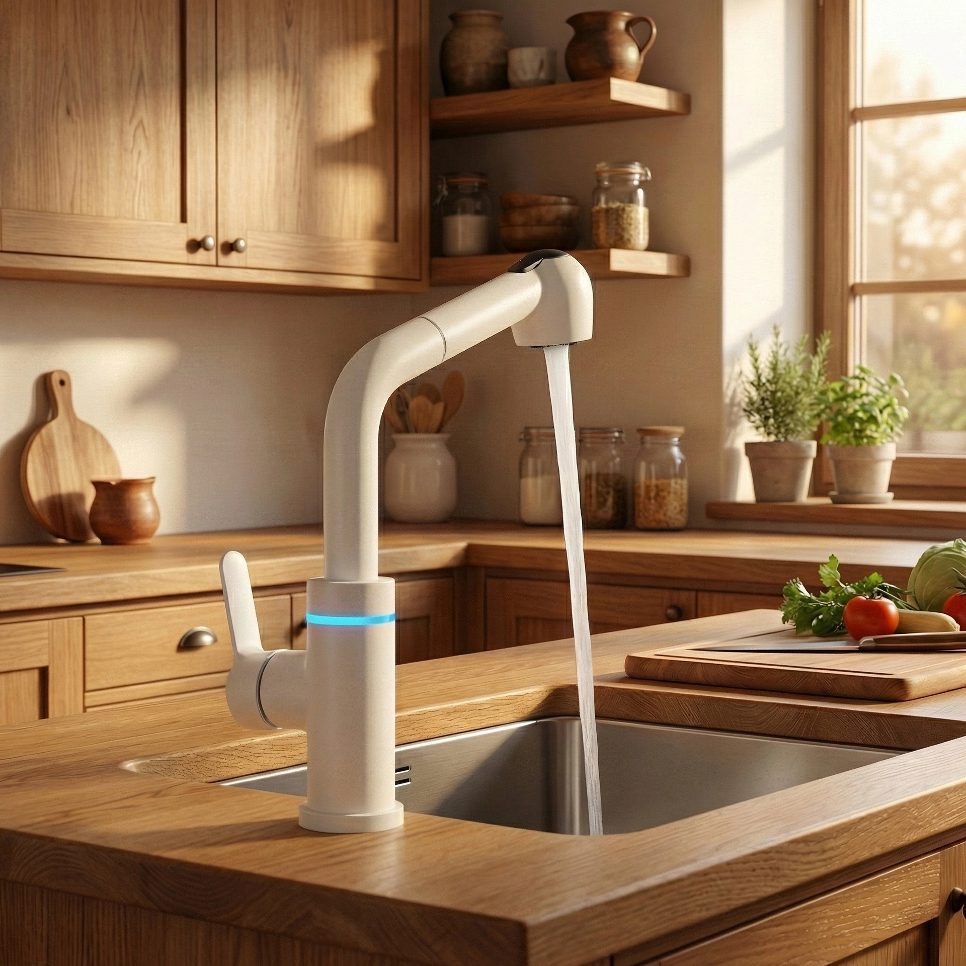 水龙头/水槽/小熊贴防溅水龙头/厨房半自动水龙头/跨境细节图