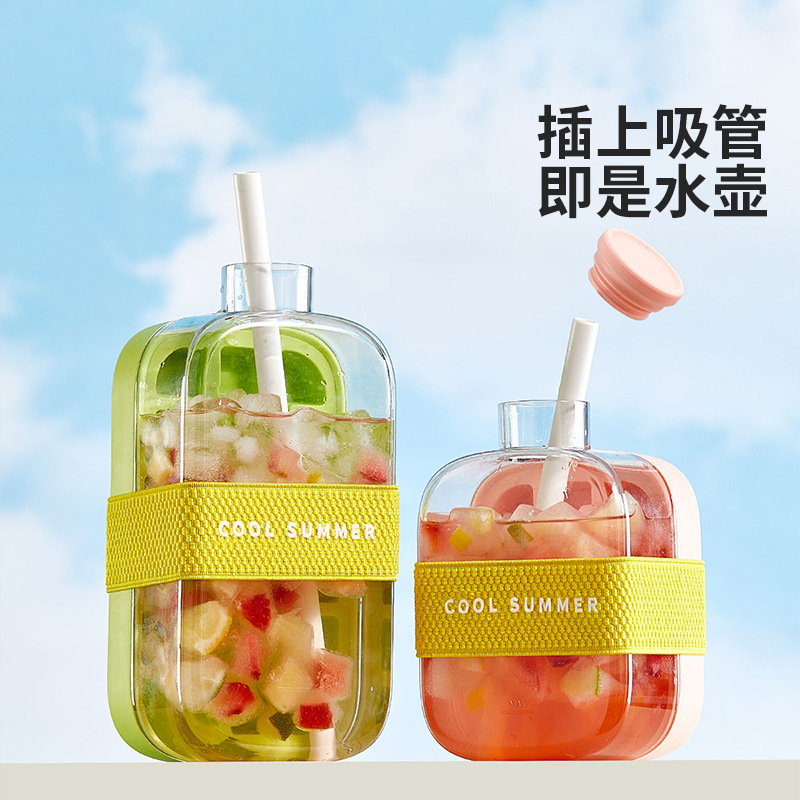 Cross-border ice cube tray water bottle two-in-one press water filling ice bucket, ice box, ice maker, high appearance level portable ice cube mold Application Scenario