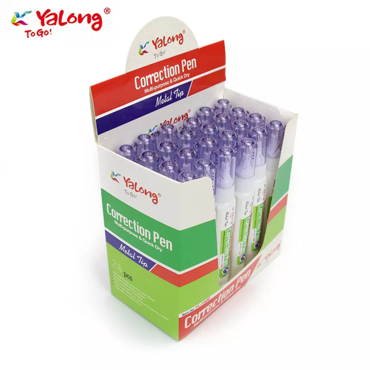 Yalong Cross-border Wholesale offers high-quality student stationery, quick-drying metal pen tips, correction pens and fluid stationery products Specification image