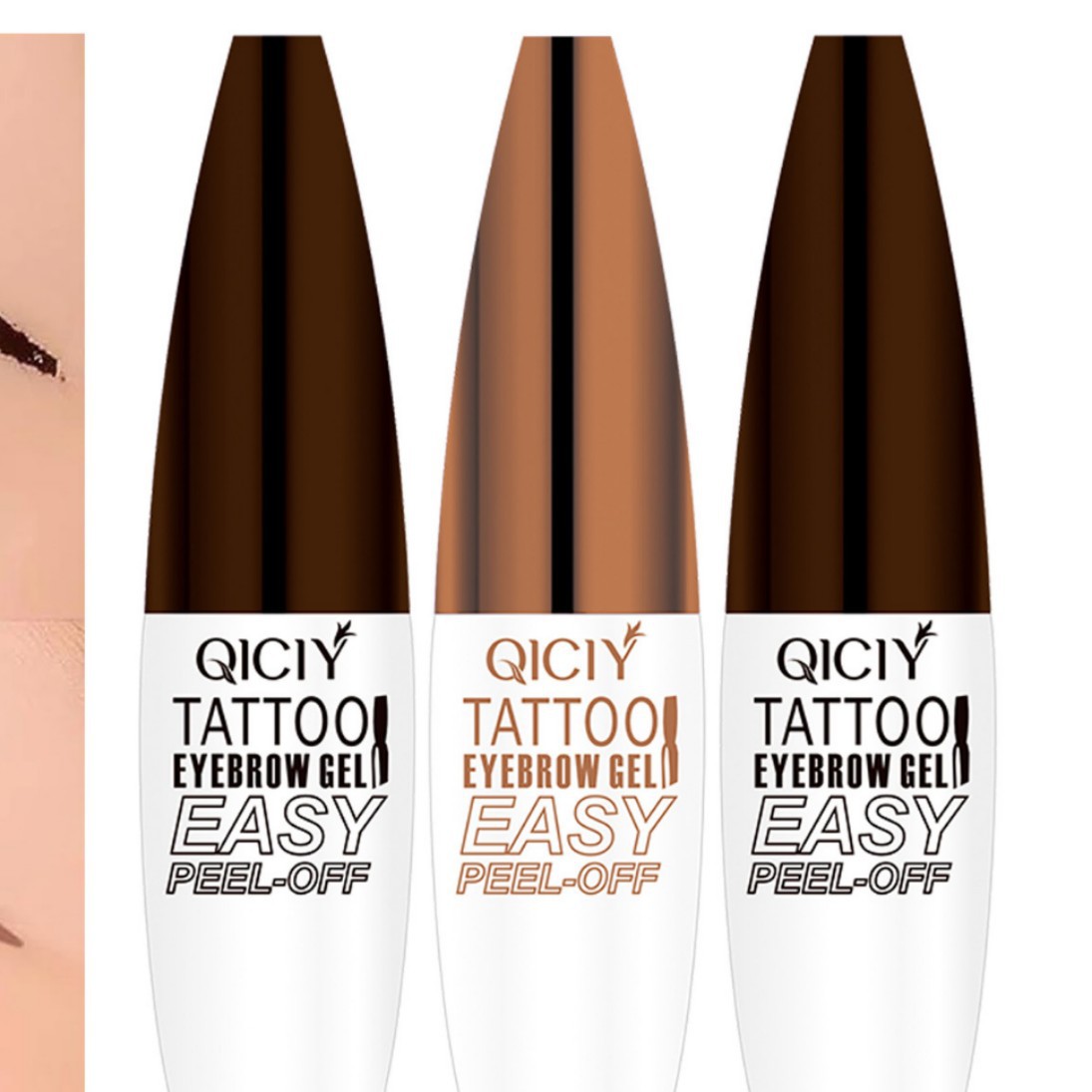 【外贸专供】QICIY撕拉眉膏持妆防晕染防水不易掉撕拉眉膏批发白底实物图
