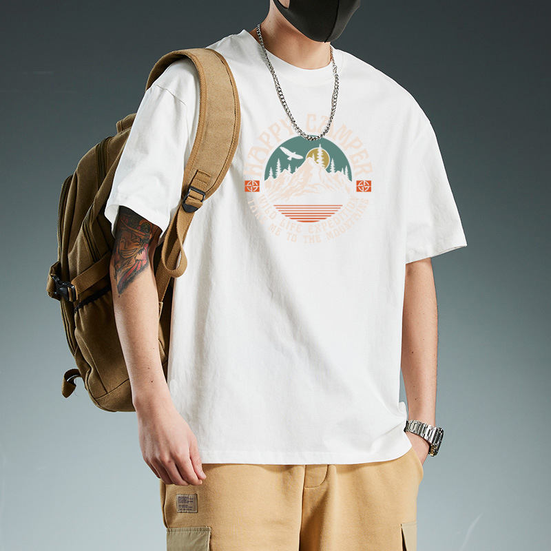 纯棉短袖T恤纯色修身设计感拼接高级趣味潮品潮牌服装男半袖圆领 details Picture