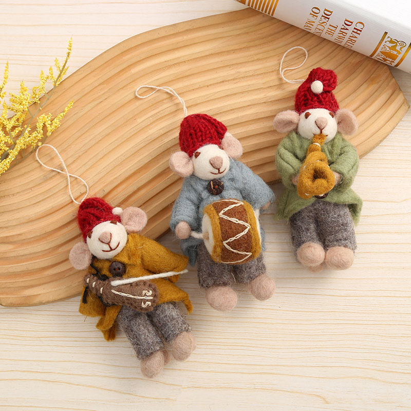 "Happy Mouse Series wool felt decoration creative and healing bag pendant cute pendant manufacturer wholesale.