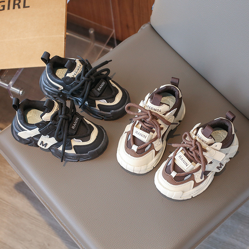 New waterproof soft-soled dad shoes for autumn and winter, ultra-light children's sports shoes, Big Tong children's running shoes, and best-selling cotton shoes