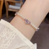 HS.DP brand jewelry factory store purple flower glass bead bracelet, fashionable design sense, gentle and versatile jewelry Specification image