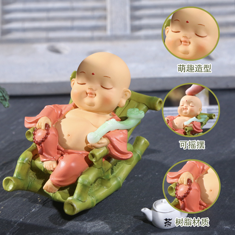 New small Maitreya lounge chair, Chinese-style tea room table decoration, accessories, gifts, and decorative items Application Scenario