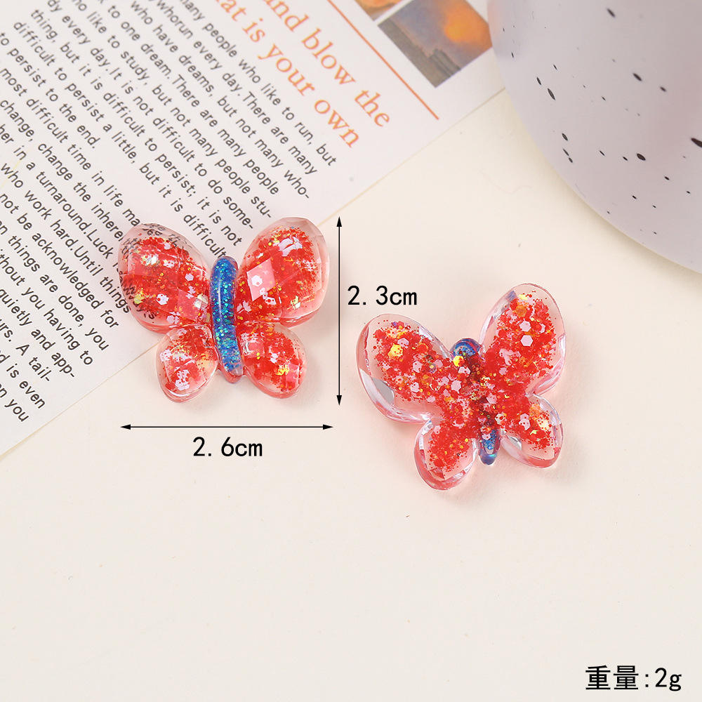 Epoxy resin AB glue, rabbit and butterfly resin with red sequined cut parts, diy jewelry accessories, hair accessory materials, handcrafted jewelry accessories Application Scenario