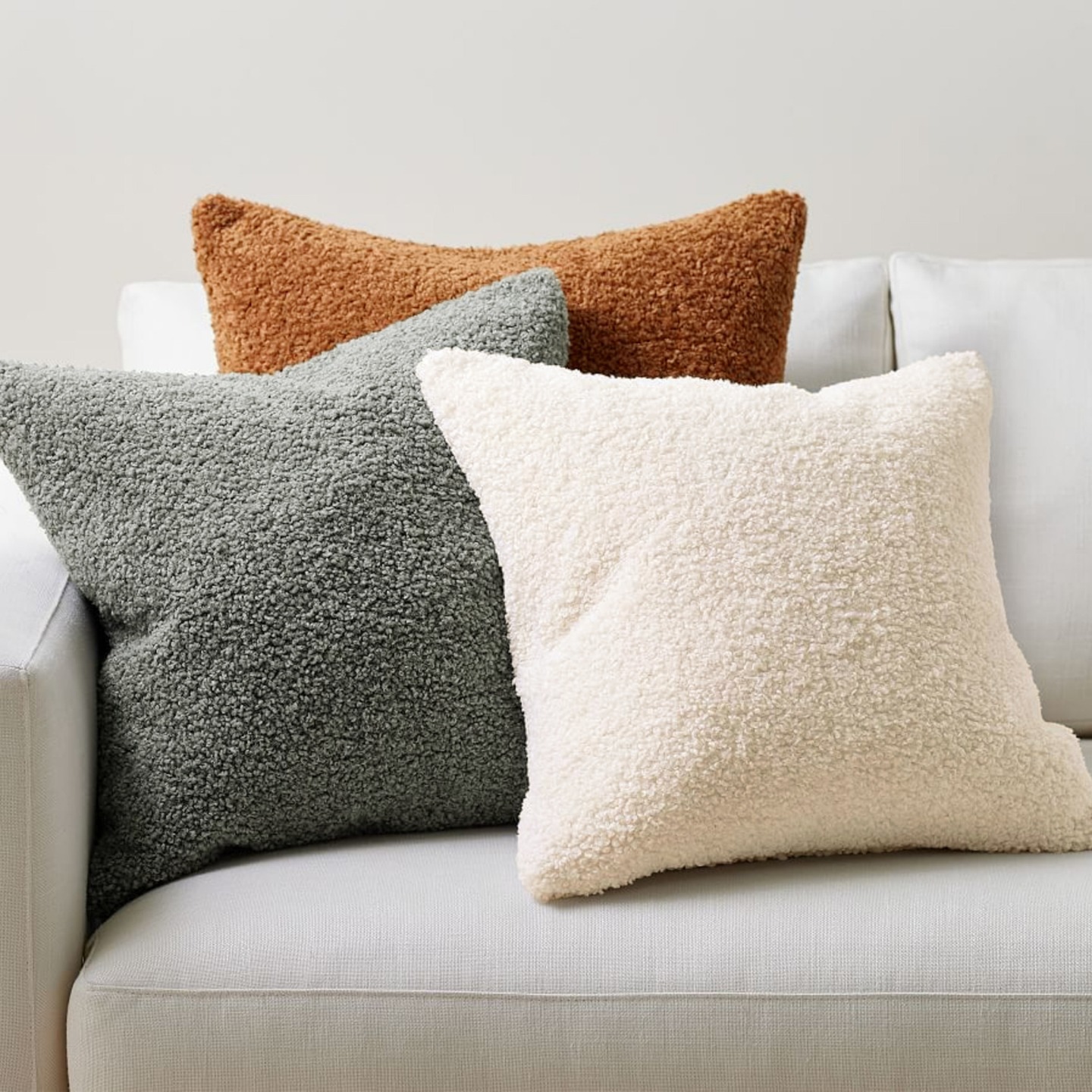 Nordic Teddy ring fleece sofa cushions, modern home soft and colorful cushion covers, model room bay window cushion covers