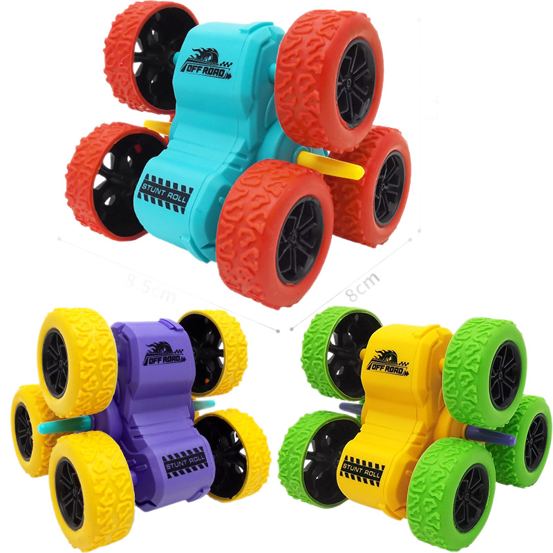 The stunt six-wheel inertial rolling car is a children's toy that can be disassembled and assembled. It is a fun racing car suitable for children's entertainment and intelligence Item Picture