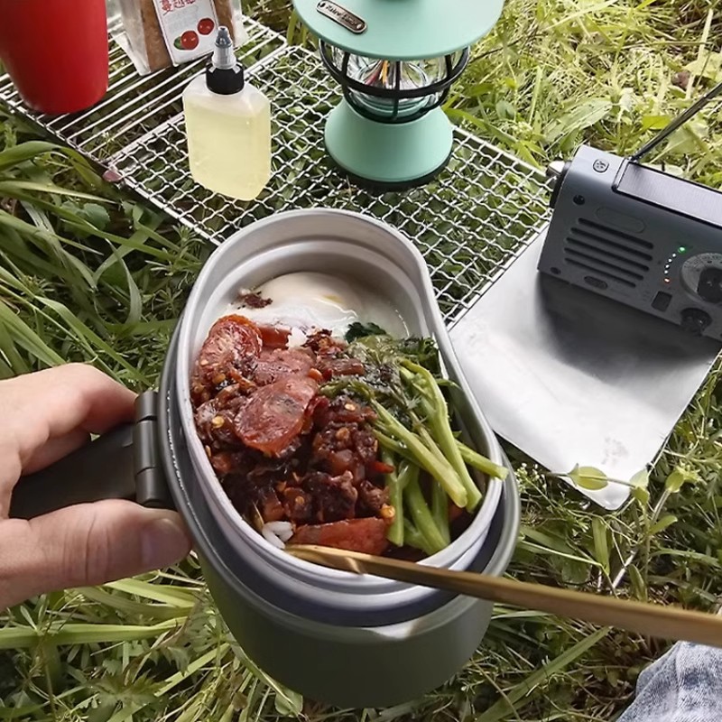 GKR folding aluminum German-style individual soldier lunch box, outdoor camping portable cookware, 79-style multi-functional hanging pot for the wild Application Scenario