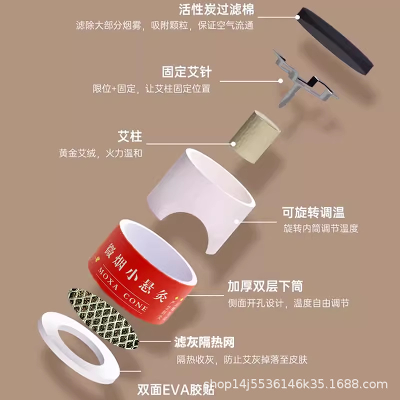 The moxibustion box is a portable household small hanging moxibustion stick, moxibustion box, moxibustion with mugwort and mugwort columns, moxibustion cylinder and jar, and warm moxibustion Application Scenario