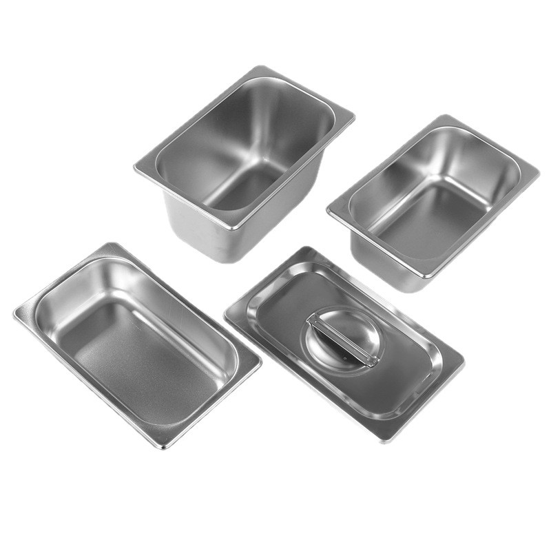 Cross-border exclusive stainless steel 304 disinfection square trays without holes but with locks, multi-specification square dental and medical disinfection trays Item Picture